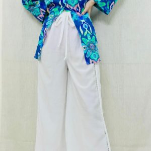 Cutton trouser with pattern on side