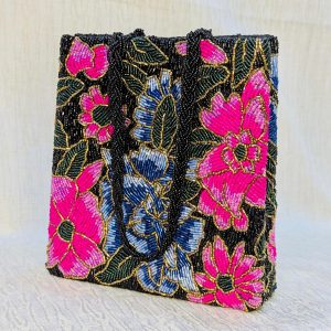 Floral beaded clutch